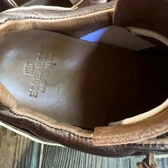 Esse Ut Esse Shoe Mustard & Brown Leather Fringe Sneaker Slip On Shoes 37/ 6.5-7 - Picture 4 of 11